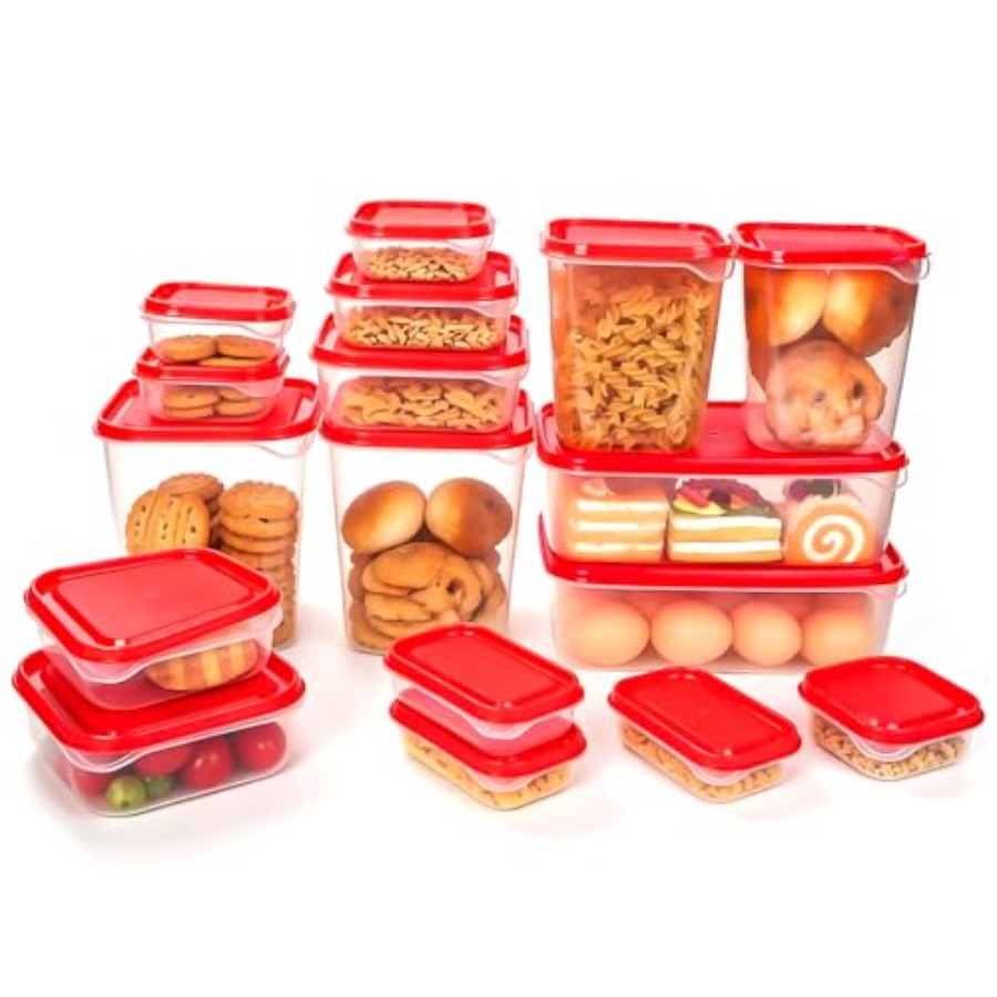 Meal Prep Usa - مجموعة تخزين طعام بلاستيكية من 17