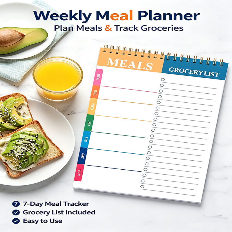 Meal Prep Weekly - دفتر تخطيط وجبات الأسبوع 5.6×8.5 بوصة،