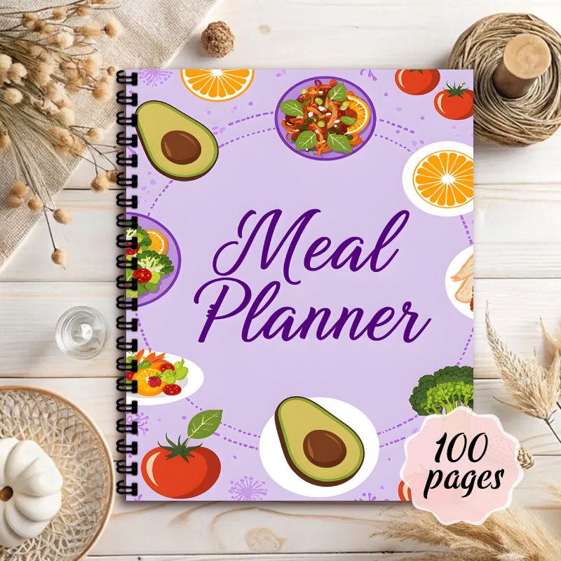 Meal Prep Weekly - مخطط وجبات، مخطط تحضير الوجبات، دفتر