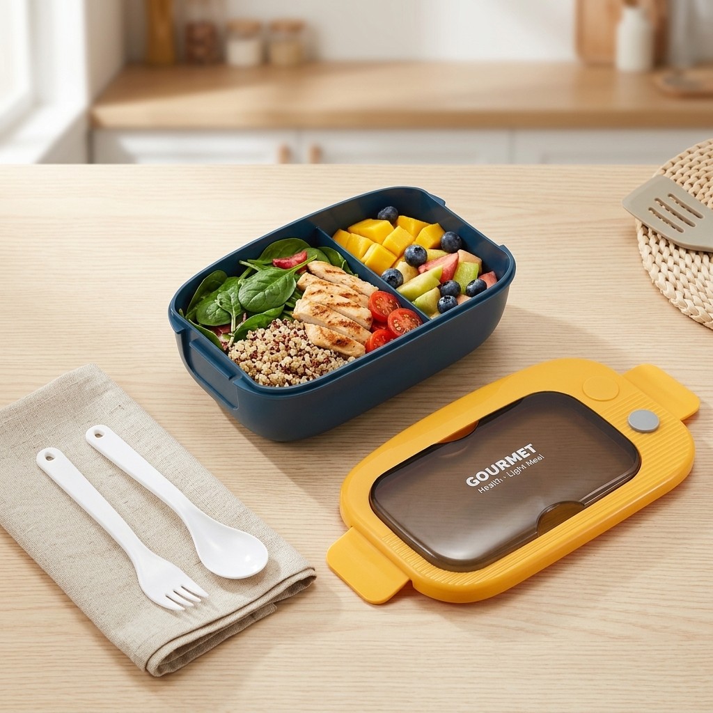 Meal Prep Kinder - صندوق غداء بلاستيكي بنتو بقسمين قابل