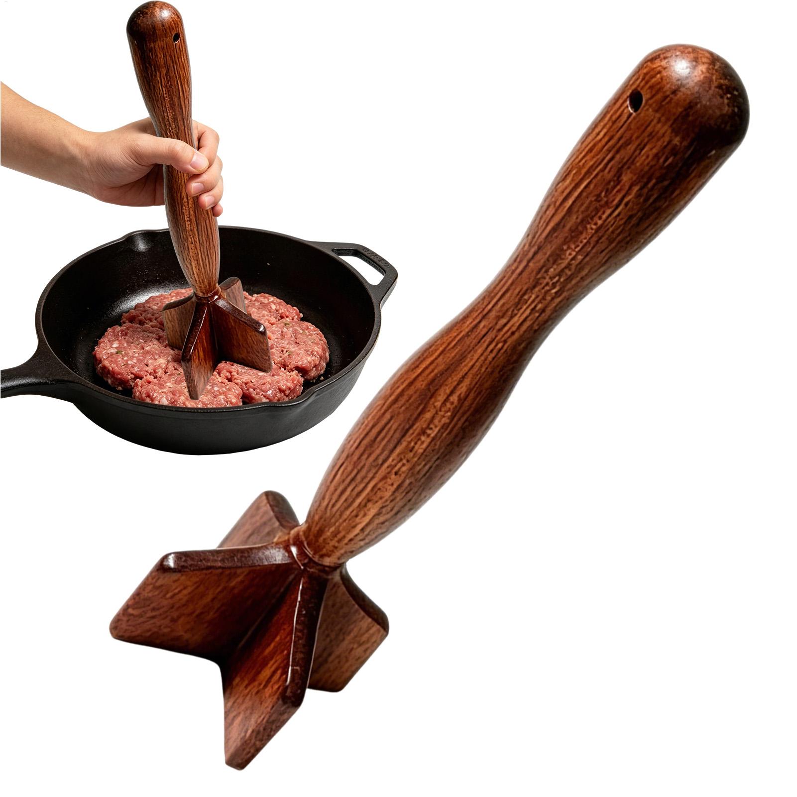 Meal Prep With Ground Beef - مفرمة لحم خشبية، أداة تكسير وهرس