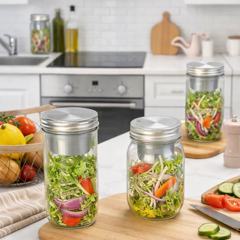 Meal Prep Weekly - أوعية زجاجية للسلطة سعة 16/24 أونصة