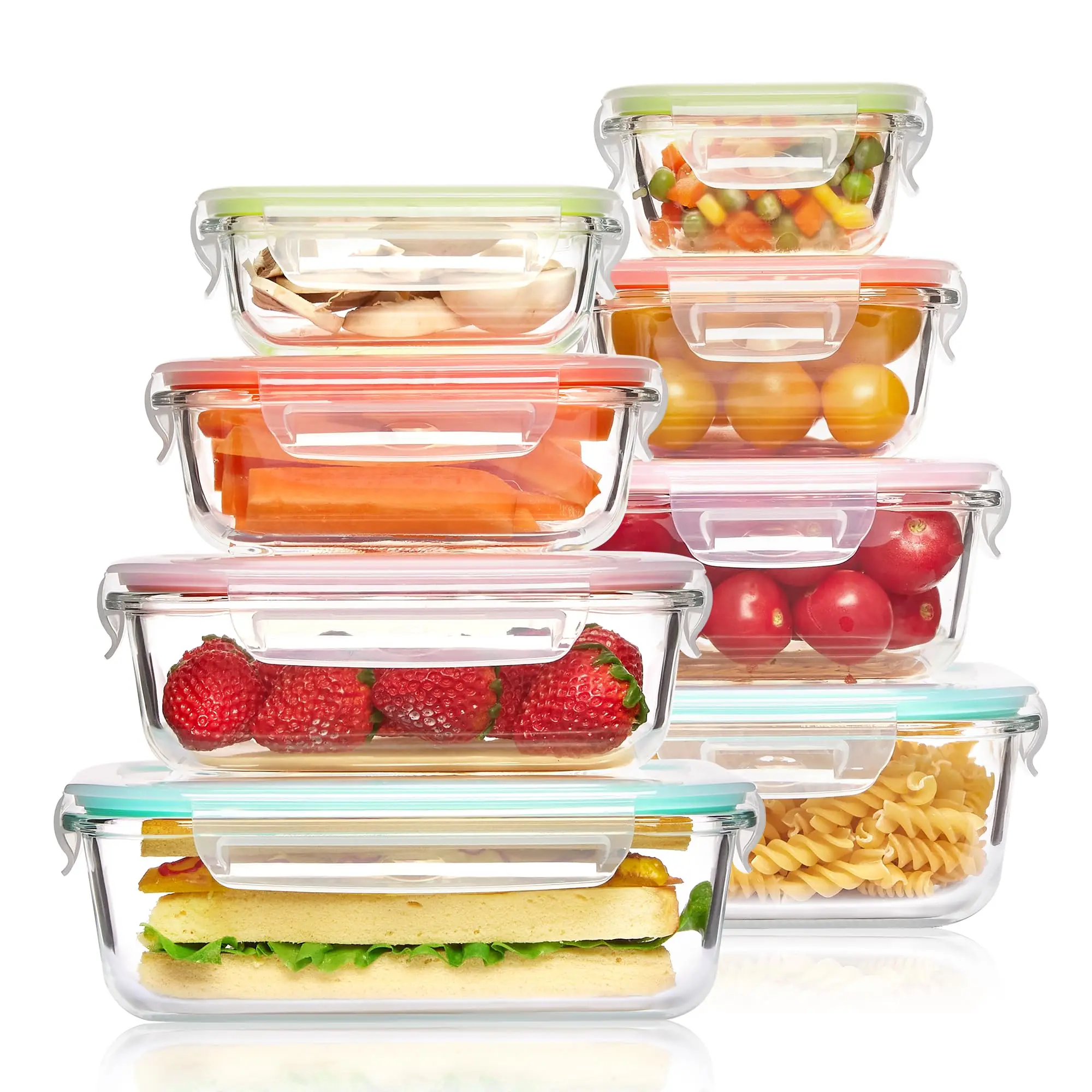 Meal Prep Ideas - حاويات تخزين الطعام الزجاجية لصندوق الغداء،