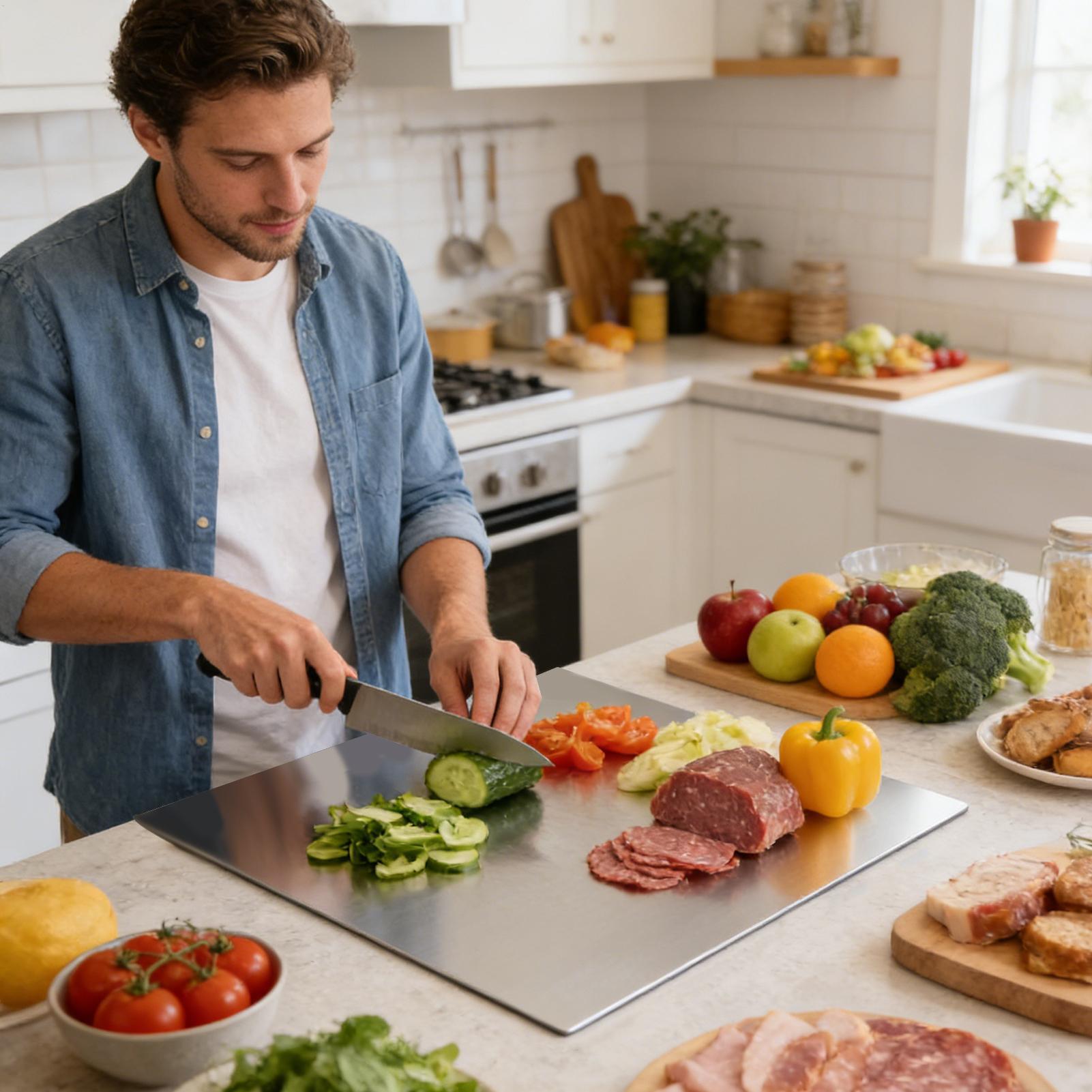 لوح تقطيع من الفولاذ المقاوم ل - مراجعة Meal Prep Usa وسعره