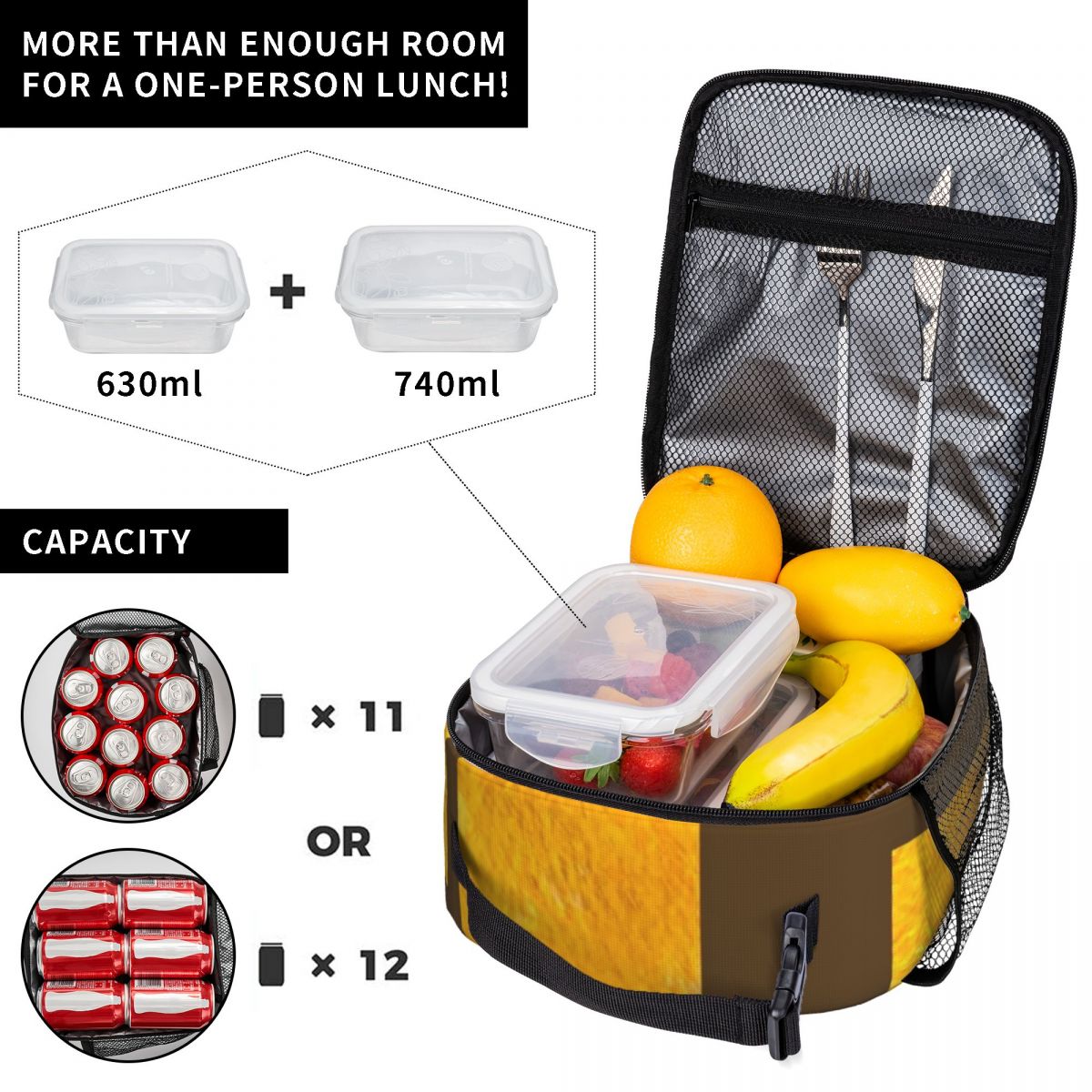 حقيبة غداء صفراء بتصميم تجريدي - مراجعة Meal Prep Yellow وسعره