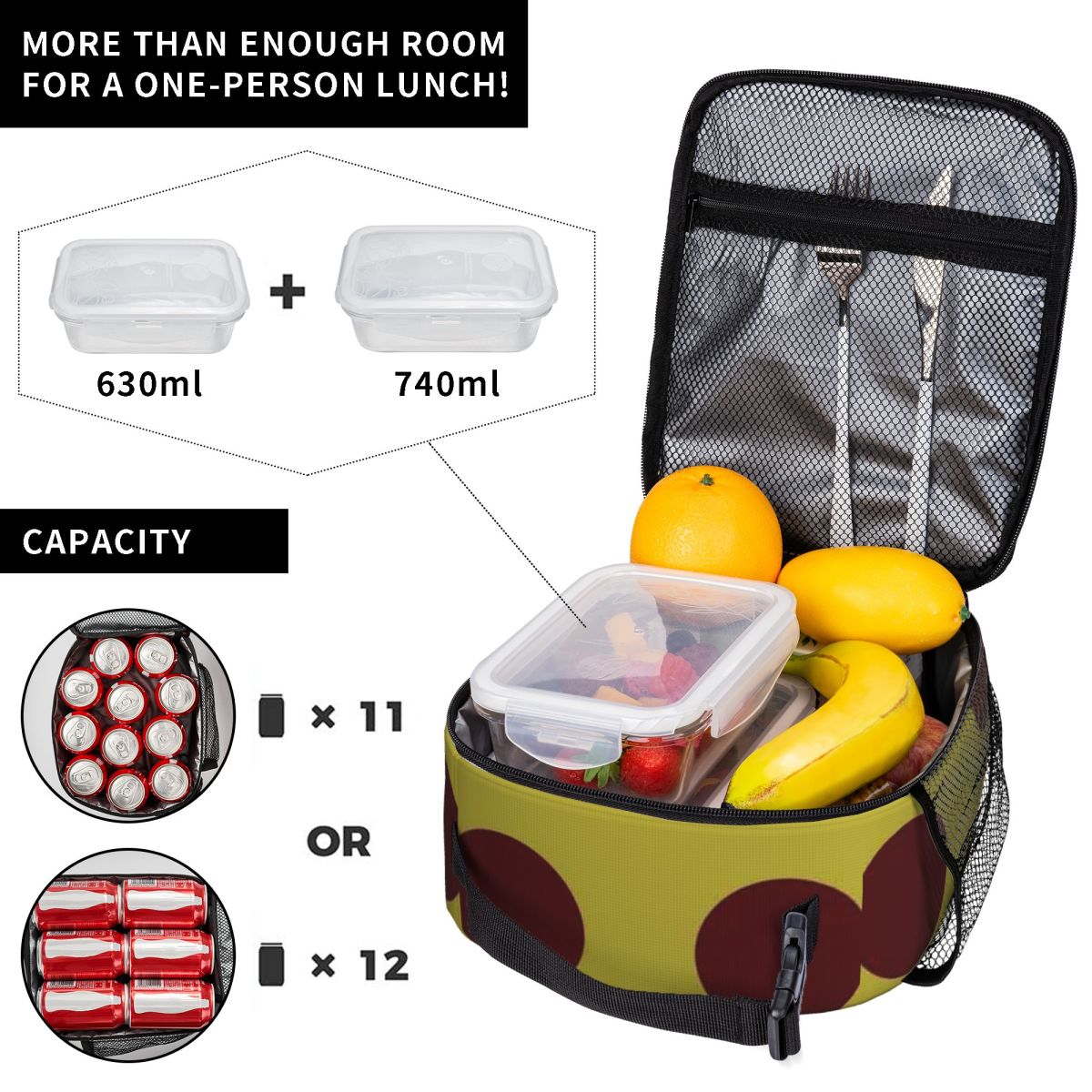 حقيبة طعام كبيرة بنقاط صفراء و - مراجعة Meal Prep Yellow وسعره