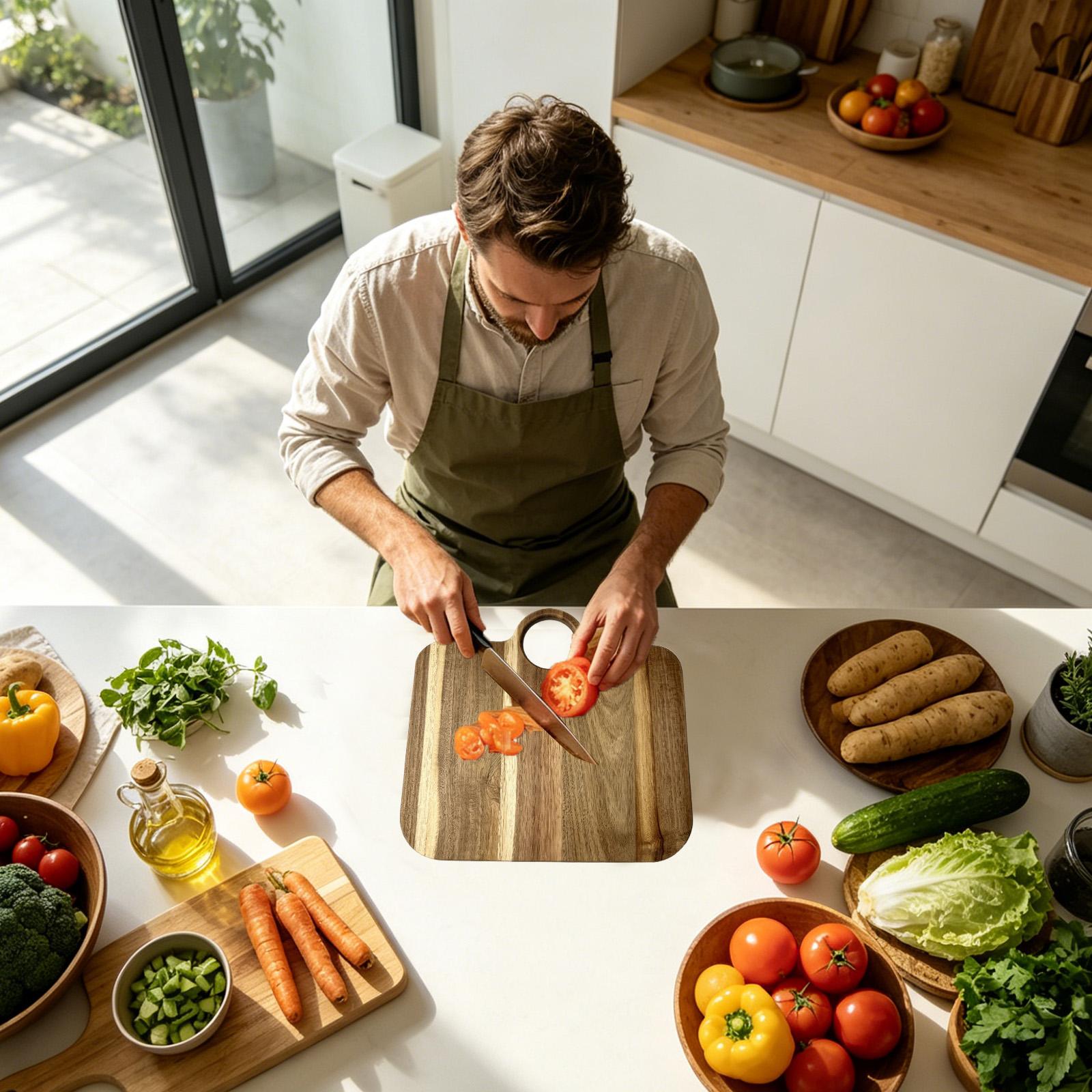 لوح تقطيع خشبي كبير على شكل حق - مراجعة Meal Prep Usa وسعره