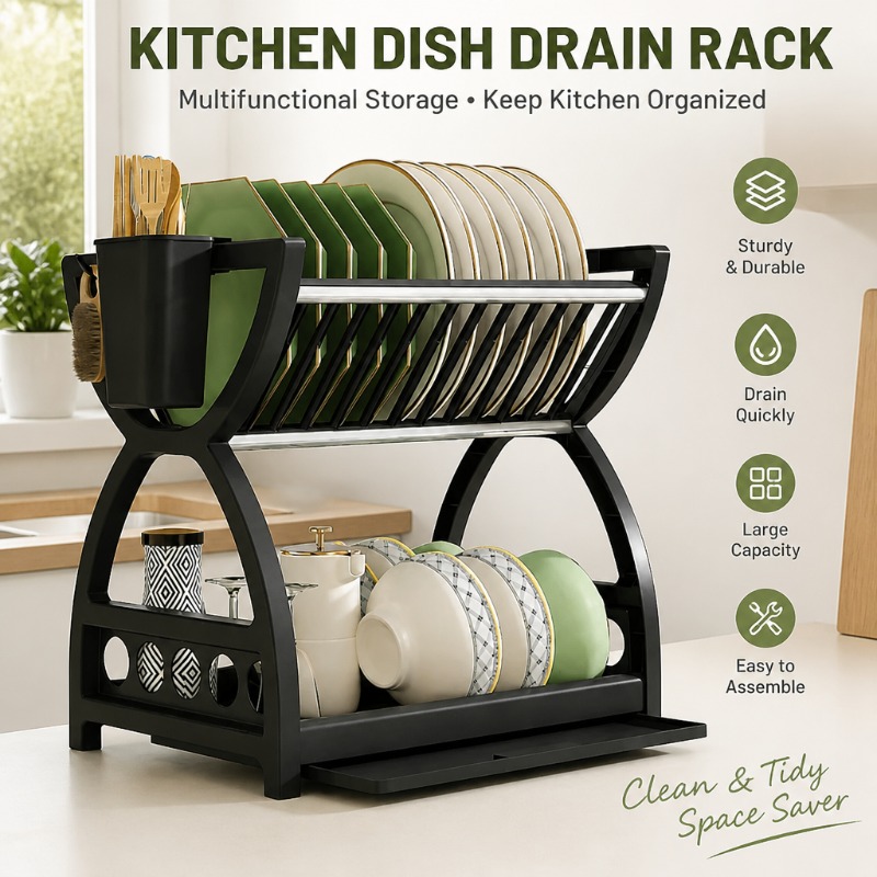 رف تجفيف أطباق من طبقتين لتنظي - مراجعة Meal Prep Organizer وسعره