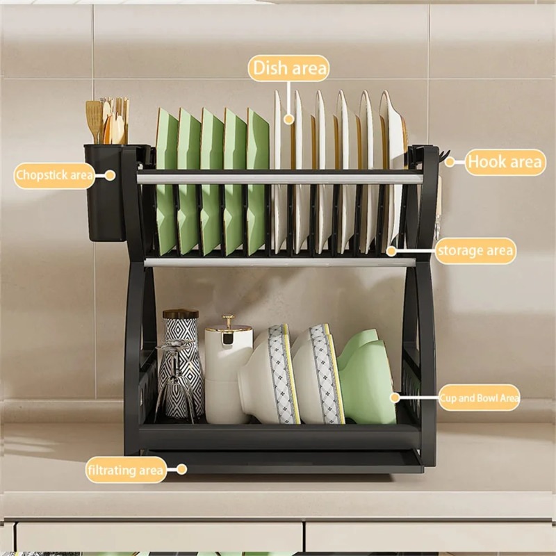 رف تجفيف أطباق من طبقتين لتنظي - مراجعة Meal Prep Organizer وسعره
