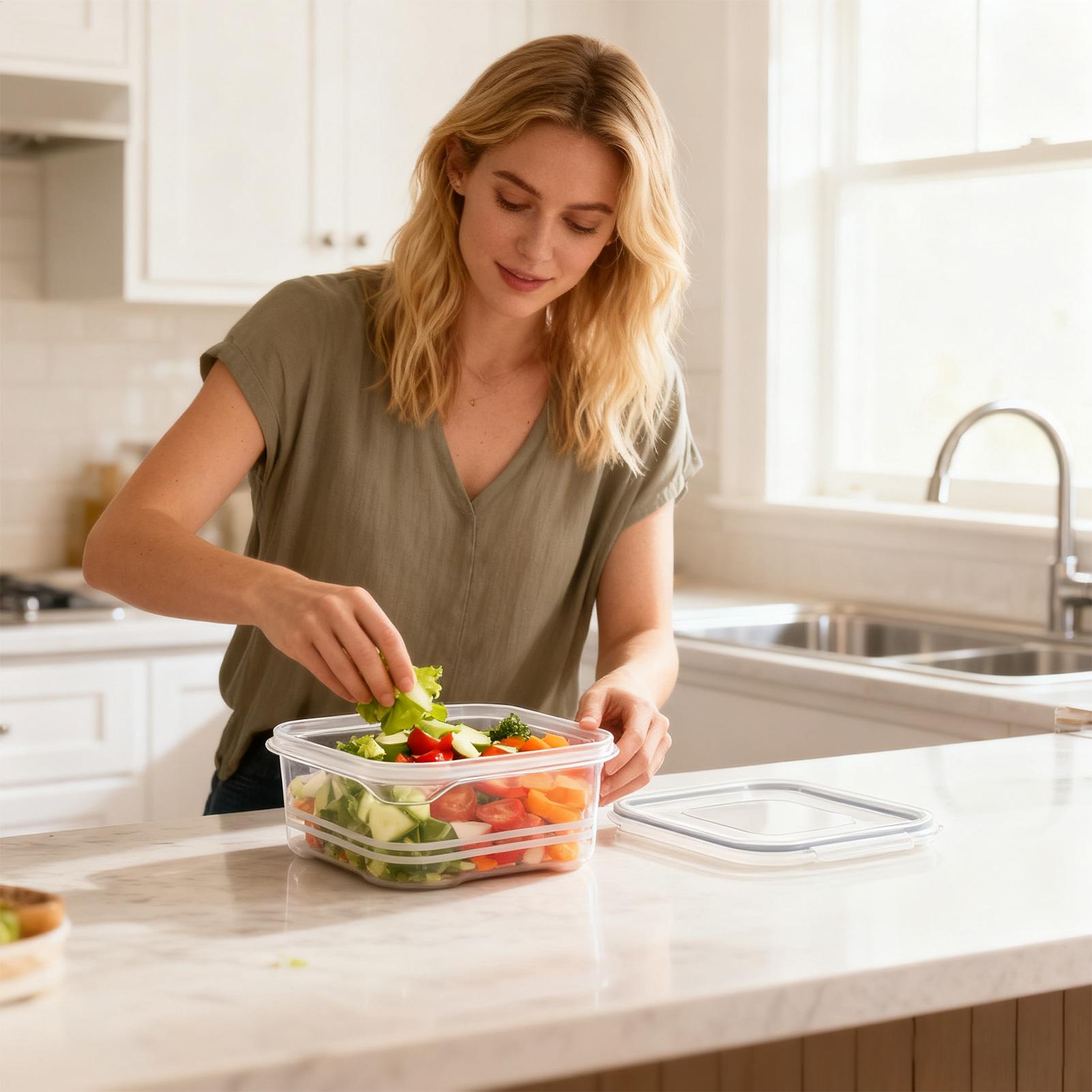 صندوق تخزين الثلاجة الشفاف الم - مراجعة Meal Prep Organizer وسعره