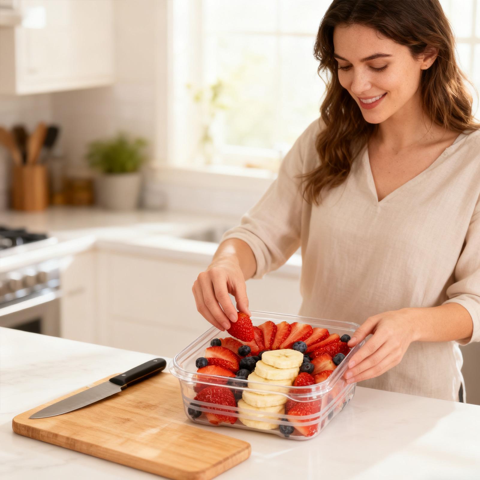 صندوق تخزين الثلاجة الشفاف الم - مراجعة Meal Prep Organizer وسعره